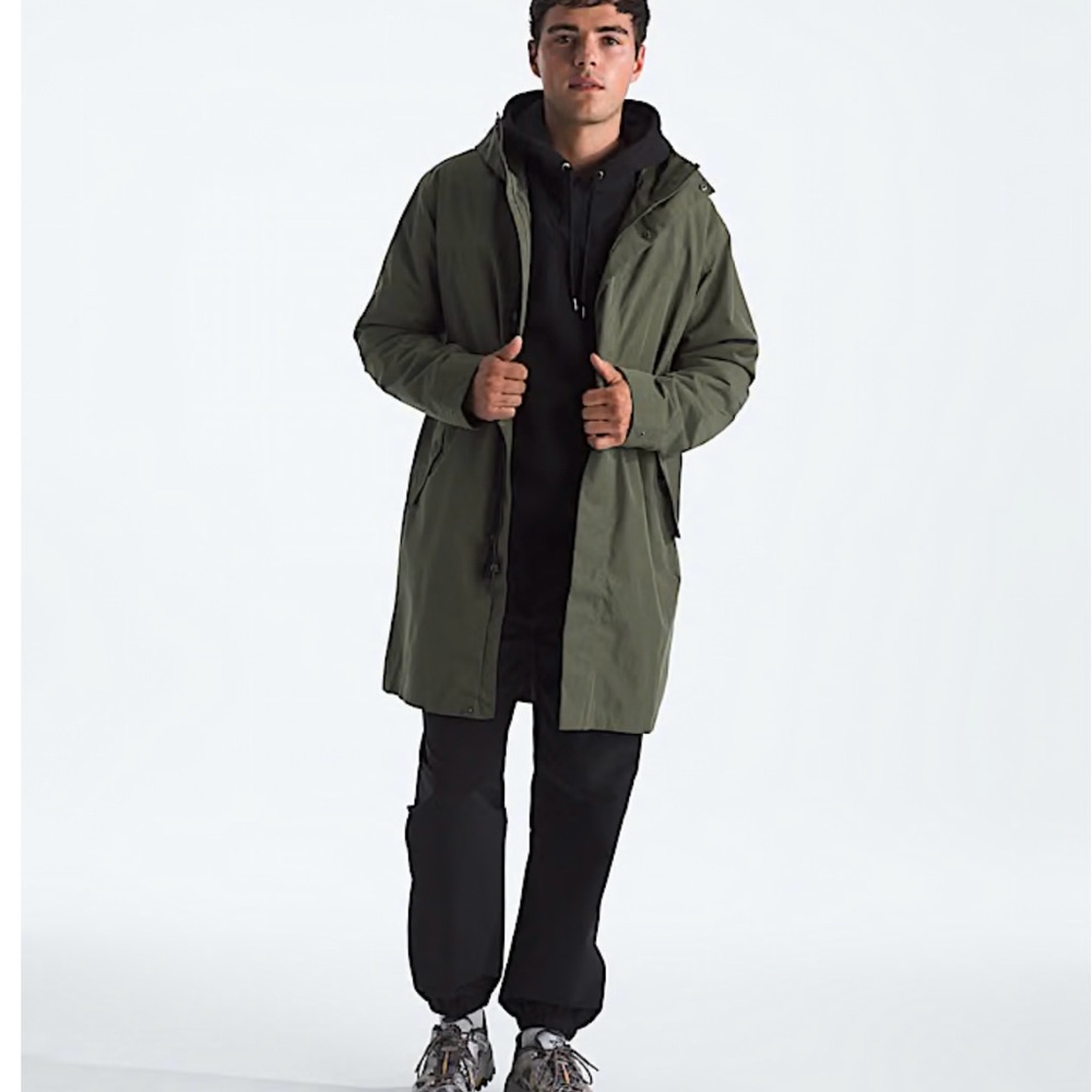 Northface Hooded Parka/removable puffy under jacket Men's Olive Green size XXLT